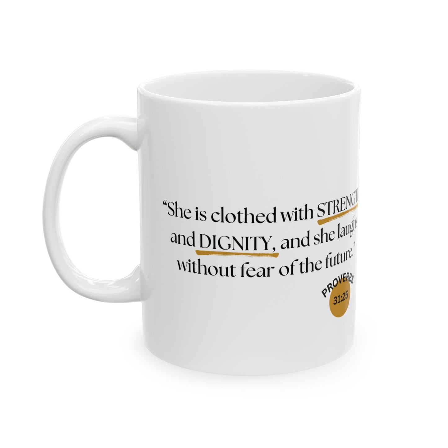 Inspirational Ceramic Mug - “Proverbs 31, Not Perfect” Scripture Quote Coffee Mug