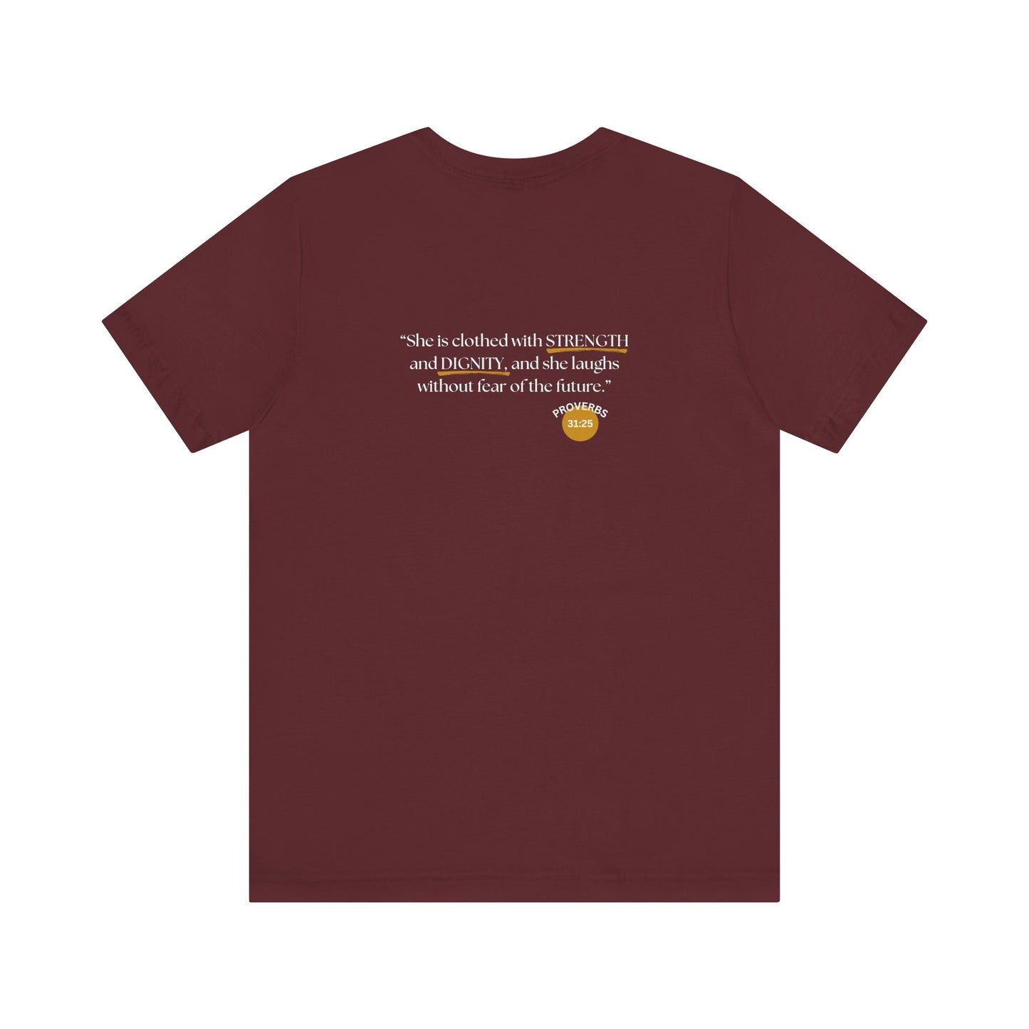 Women's Inspirational “Proverbs 31, Not Perfect” Graphic Jersey Short Sleeve Tee