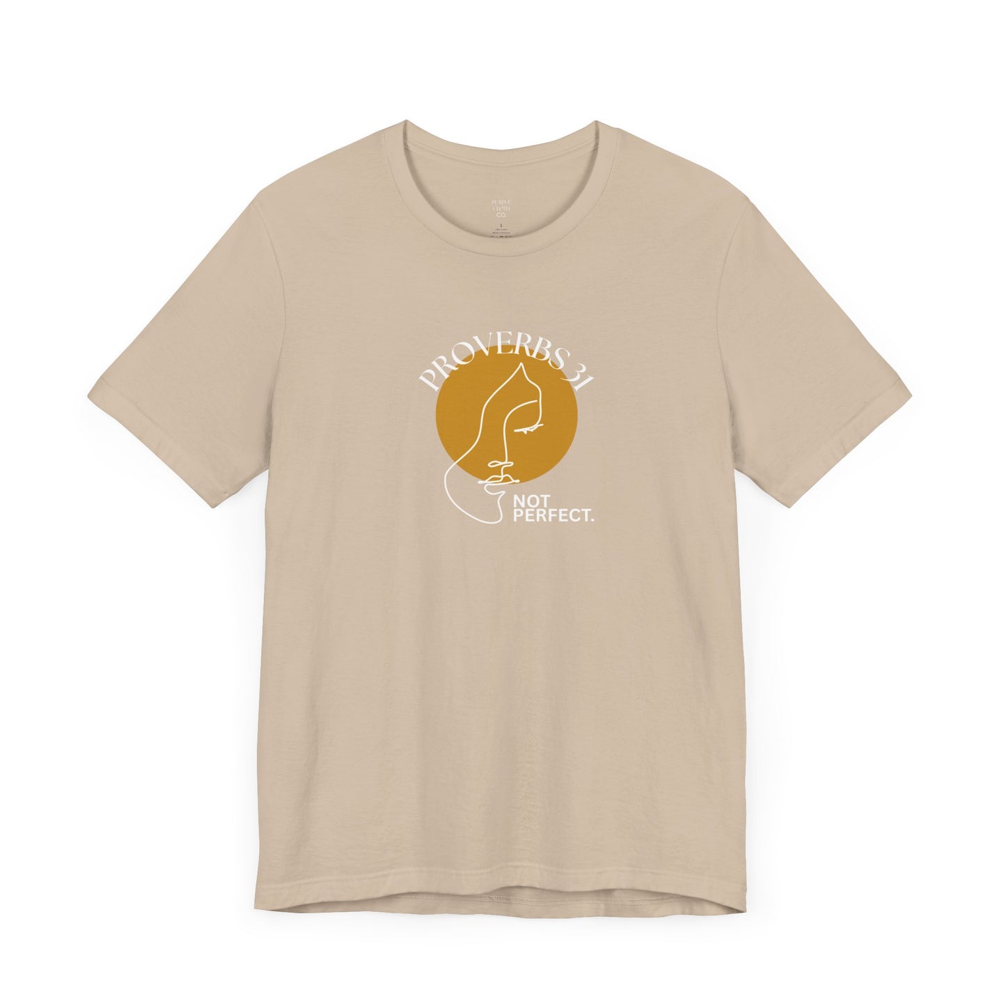 Women's Inspirational “Proverbs 31, Not Perfect” Graphic Jersey Short Sleeve Tee