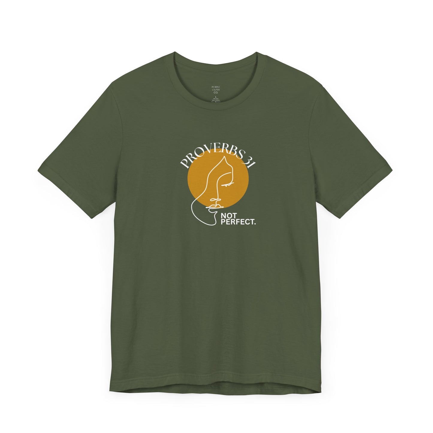 Women's Inspirational “Proverbs 31, Not Perfect” Graphic Jersey Short Sleeve Tee