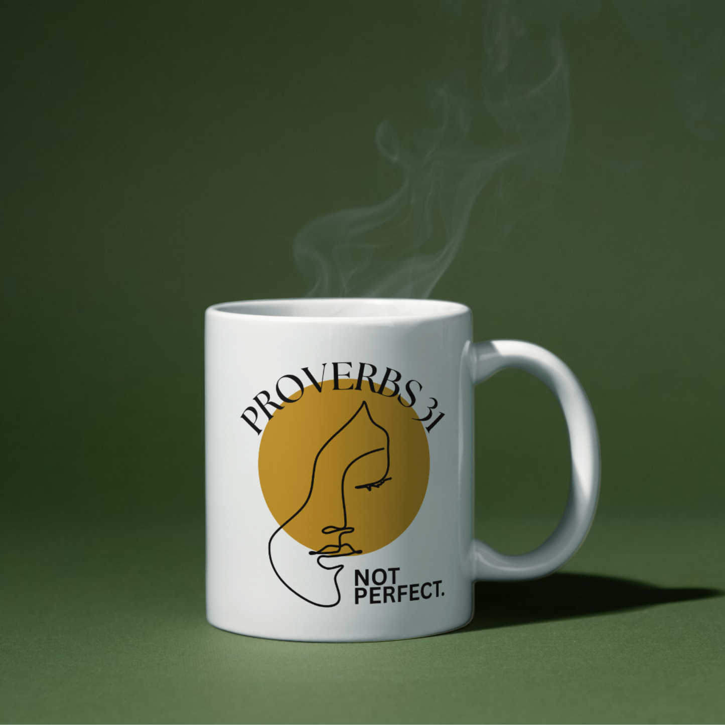 Inspirational Ceramic Mug - “Proverbs 31, Not Perfect” Scripture Quote Coffee Mug