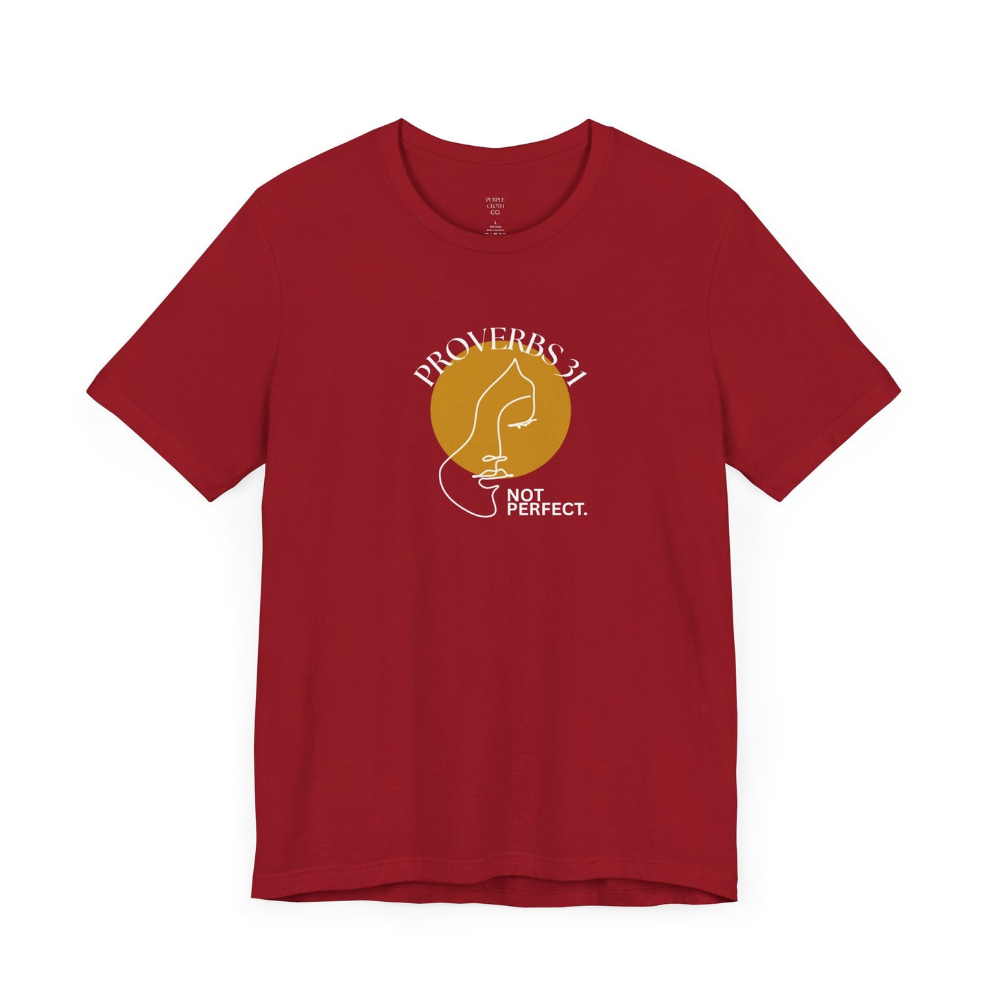 Women's Inspirational “Proverbs 31, Not Perfect” Graphic Jersey Short Sleeve Tee