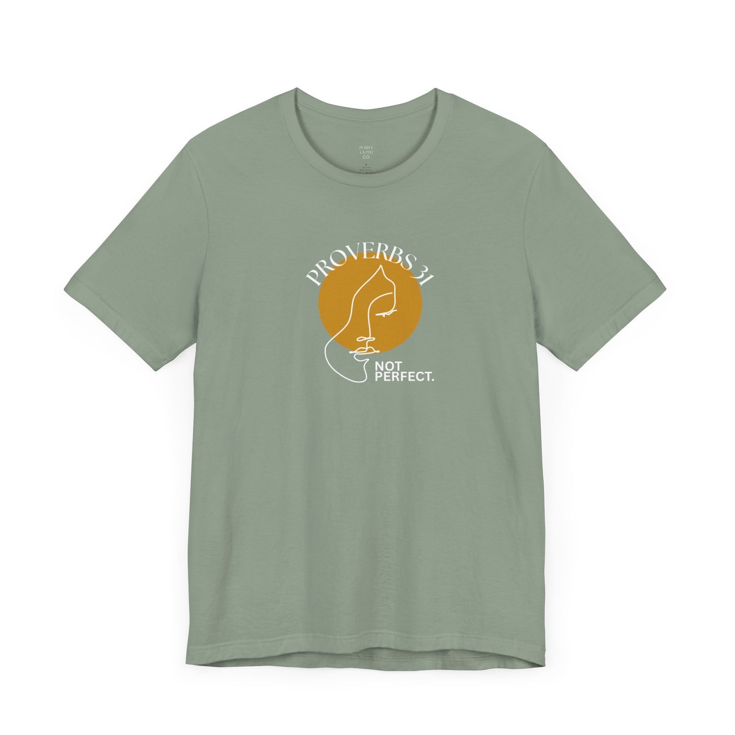 Women's Inspirational “Proverbs 31, Not Perfect” Graphic Jersey Short Sleeve Tee