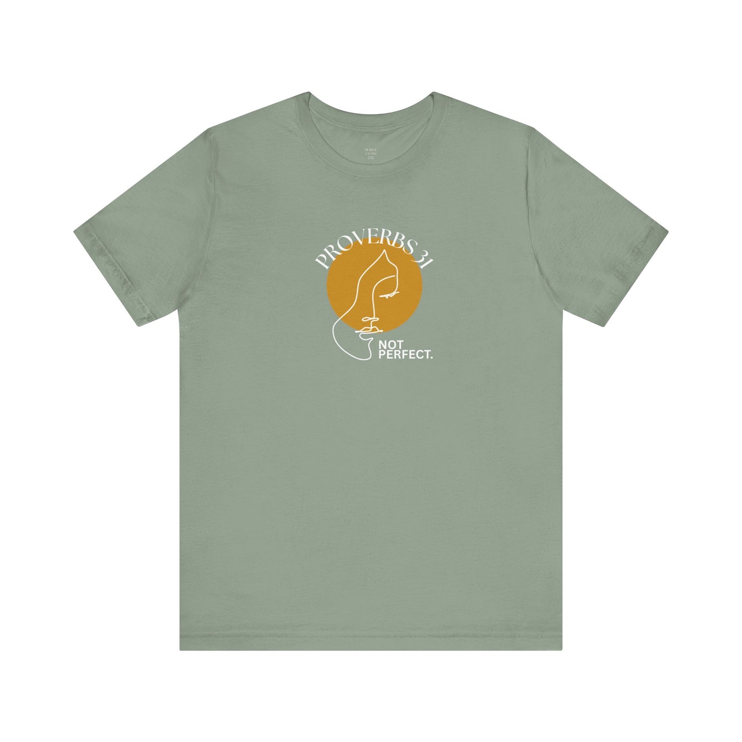 Women's Inspirational “Proverbs 31, Not Perfect” Graphic Jersey Short Sleeve Tee